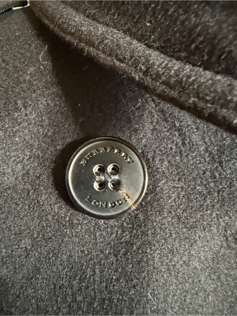 Burberry Black Double-Breasted Wool Trench Coat with Belt - Picture 4 of 11